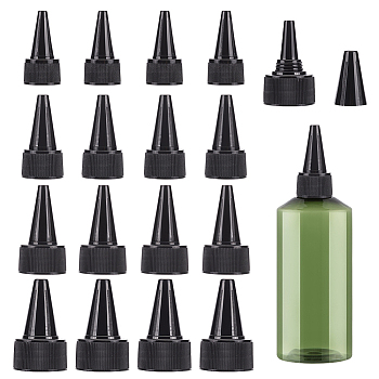 48Pcs 4 Style Plastic Twist Bottle Cap, Squeeze Bottle Replacement Caps, for Glue Dispensing Bottles, Crafts Repair and Art, Black, 3.9~5.05x2~3cm, 12pcs/style