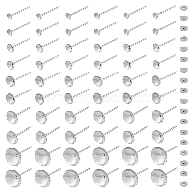 Stainless Steel Color Round 304 Stainless Steel Earring Settings