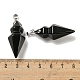 Natural Obsidian Pointed Pendants(G-F766-08AS-05)-3