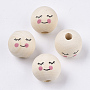 15mm Old Lace Round Wood European Beads(WOOD-PH0009-39)
