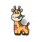 Animal Theme Enamel Pins, Alloy Lapel Pin Backs for Backpack Clothes, Black, Giraffe, 33x20.5mm(JEWB-B032-01EB-01)