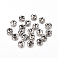Zinc Alloy Spacer Beads, Flat Round, Cadmium Free & Lead Free, Antique Silver, 6x3.2mm, Hole: 2mm(PALLOY-ZN25847-AS-LF)