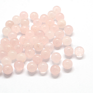 Round Natural Rose Quartz Beads, Gemstone Sphere, No Hole/Undrilled, 10~11mm(G-Q450-15)