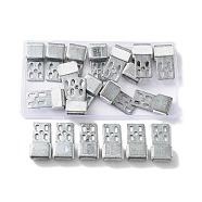 AHANDMAKER 20Pcs Iron Sofa Spring Buckle, 4 Hole with Plastic, for Furniture Fixed Tool, Platinum, 41x21.5x12.5mm, Hole: 3.7mm & 3.2x6.5mm, 20pcs/set(IFIN-GA0001-41)