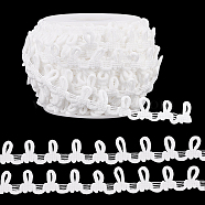 Elite 20 Yards Polyester Braid Trims with Elastic Button Loops, Buttonhole Ribbons for Costume Crafts and Sewing, with 1Pc Plastic Empty Spools, White, 1/2 inch(14mm)(OCOR-PH0001-94A)