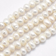 Natural Cultured Freshwater Pearl Beads Strands, Potato, Beige, 3~4mm, Hole: 0.8mm, about 93pcs/strand, 13.98 inch(35.5cm)(X-PEAR-F007-61)