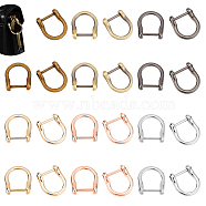 24Pcs 6 Colors Alloy D-Ring Anchor Shackle Clasps, for Bracelet Making, Mixed Color, 30x26.5x7.5mm, 4pcs/color(FIND-WR0007-48)