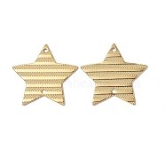 Ion Plating(IP) 304 Stainless Steel Connector Charms, Striped Star Links, Real 18K Gold Plated, 25.5x27x1mm, Hole: 1.5mm(STAS-C066-07G)