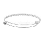 304 Stainless Steel Expandable Bangle, Stainless Steel Color, 2-1/8 inch(55mm), 3.5mm(STAS-Q204-PJ019-55)