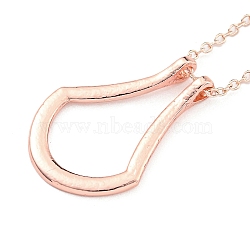 Alloy Teardrop Pendant Necklaces for Women, Rose Gold, 18.19 inch(46.2cm)(NJEW-G132-01RG)