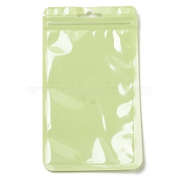 Rectangle Plastic Yin-Yang Zip Lock Bags, Resealable Packaging Bags, Self Seal Bag, Light Green, 16x9x0.02cm, Unilateral Thickness: 2.5 Mil(0.065mm)(ABAG-A007-02F-04)