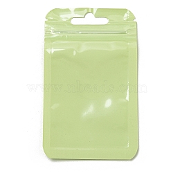 Rectangle Plastic Yin-Yang Zip Lock Bags, Resealable Packaging Bags, Self Seal Bag, Light Green, 10x6x0.02cm, Unilateral Thickness: 2.5 Mil(0.065mm)(ABAG-A007-02A-04)