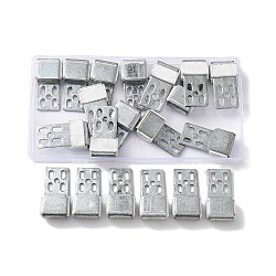 AHANDMAKER 20Pcs Iron Sofa Spring Buckle, 4 Hole with Plastic, for Furniture Fixed Tool, Platinum, 41x21.5x12.5mm, Hole: 3.7mm & 3.2x6.5mm, 20pcs/set(IFIN-GA0001-41)