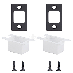 2 Sets 201 Stainless Steel Door Reinforcement Plate with Screws, Black, 6.7x2.6x0.2cm(AJEW-LP0001-31EB)