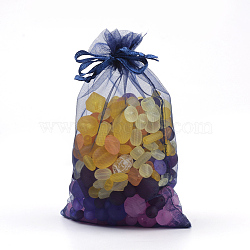 Organza Gift Bags with Drawstring, Jewelry Pouches, Wedding Party Christmas Favor Gift Bags, Midnight Blue, 15x10cm(OP-R016-10x15cm-21)