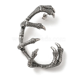 316 Surgical Stainless Steel Cuff Earrings, Claw, Antique Silver, 57.5x39mm(EJEW-E300-19AS)