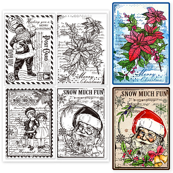 PVC Stamps, for DIY Scrapbooking, Photo Album Decorative, Cards Making, Stamp Sheets, Film Frame, Santa Claus, 21x14.8x0.3cm