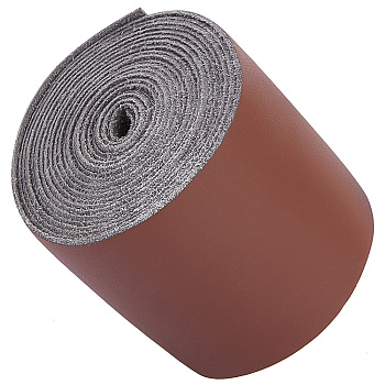 Matte Style PU Leather Ribbon, Flat, Saddle Brown, 2 inch(50mm), about 2.19 Yards(2m)/Roll