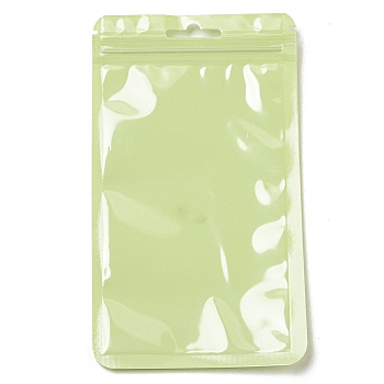 Rectangle Plastic Yin-Yang Zip Lock Bags, Resealable Packaging Bags, Self Seal Bag, Light Green, 16x9x0.02cm, Unilateral Thickness: 2.5 Mil(0.065mm)