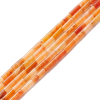 Natural Red Aventurine Beads Strands, Column, 9~10.5x3mm, Hole: 0.9~1mm, about 40~43pcs/strand, 15.35 inch~15.55 inch(39~39.5cm)