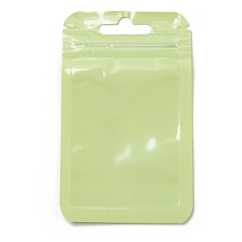 Rectangle Plastic Yin-Yang Zip Lock Bags, Resealable Packaging Bags, Self Seal Bag, Light Green, 10x6x0.02cm, Unilateral Thickness: 2.5 Mil(0.065mm)