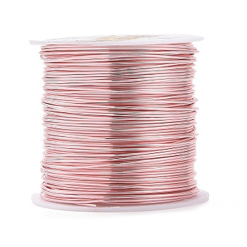 Round Copper Craft Wire Copper Beading Wire, Long-Lasting Plated, Pink, 21 Gauge, 0.7mm, about 42.65 Feet(13m)/roll