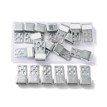 AHANDMAKER 20Pcs Iron Sofa Spring Buckle, 4 Hole with Plastic, for Furniture Fixed Tool, Platinum, 41x21.5x12.5mm, Hole: 3.7mm & 3.2x6.5mm, 20pcs/set