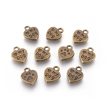 Antique Bronze Heart Alloy Charms