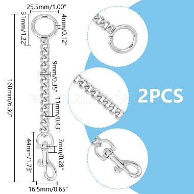 Cadenas de bordillo de bolsa de aleación(AJEW-WH0419-07P)-3