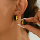 Vintage Stainless Steel Enamel C-shaped Earrings for Women(RW3293-5)-1