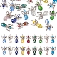 18Pcs 9 Color Electroplate Transparent Glass Pendants(PALLOY-TAC0046)-1