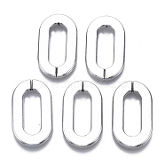 CCB Plastic Linking Rings, Quick Link Connectors, For Jewelry Paperclip Chains, Drawn Elongated Cable Chains Making, Oval, Platinum, 36.5x20.5x3.5mm, Inner Diameter: 8x24mm(CCB-R103-08P)