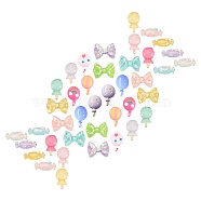 SUNNYCLUE 40Pcs 20 Style Opaque Resin Cabochons, Balloon & Lollipop & Candy & Bowknot, Mixed Color, 2pcs/style(CRES-SC0002-20)