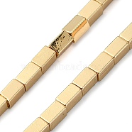 Electroplated Synthetic Non-magnetic Hematite Beads Strands, Rectangle, Light Gold Plated, 4x2.5x2.5mm, Hole: 0.8mm, about 104pcs/strand, 17.09''(43.4cm)(G-I360-Y01-02)