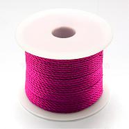 Braided Nylon Thread, Medium Violet Red, 2mm, about 54.68 yards(50m)/roll(NWIR-R026-2.0mm-129)