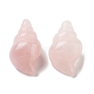 Natural Rose Quartz Carved Figurines, for Home Office Desktop Decoration, Shell Shape, 36~38x20.5~22x17~19.5mm(DJEW-L023-H01)