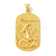 316L Surgical Stainless Steel Big Pendants, Real 18K Gold Plated, Oval with Constellations Charm, Capricorn, 53x29x4mm, Hole: 8x5mm(STAS-B059-01G-12)