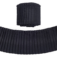 5 Yards Polyester Pleated Ribbon, Clothes Accessories, Black, 3-1/4 inch(83mm)(OCOR-FG0002-02B)