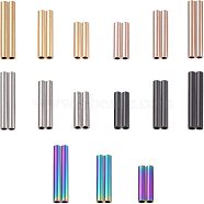 304 Stainless Steel Tube Beads, Mixed Color, 15~25x3mm, Hole: 2mm, 30pcs/box(STAS-UN0004-03)