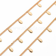 Handmade Brass Curb Chains, Soldered, with Spool, Oval, Real 18K Gold Plated, 2x1.5x0.3mm, about 16.4 Feet(5m)/roll(CHC-S012-109)