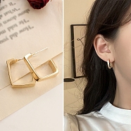 Alloy Earrings for Women, with 925 Sterling Silver Pins, Golden, 18x12mm(WG29476-90)