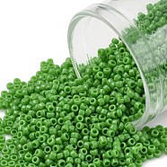 TOHO Round Seed Beads, Japanese Seed Beads, (47) Opaque Mint Green, 15/0, 1.5mm, Hole: 0.7mm, about 15000pcs/50g(SEED-XTR15-0047)