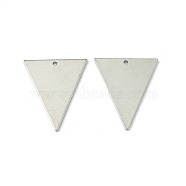 Brass Pendants, Stamping Blank Tag, Triangle, Platinum, 30.5x25.5x1mm, Hole: 1mm(KK-WH0041-06-P)