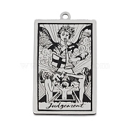 Non-Tarnish 201 Stainless Steel Pendants, Laser Engraved Pattern, Tarot Card Pendants, Judgement XX, 40x24x1mm, Hole: 2mm(STAS-S105-LA211-3)