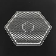 Hexagon ABC Plastic Pegboards used for 5x5mm DIY Fuse Beads, Clear, 146x166x5mm(X-DIY-Q009-53)