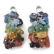 Natural Gemstone Pendants, with Tibetan Style Hangers and Brass Findings, Chakra, 50mm, Hole: 5mm(X-PALLOY-JF00188-01)