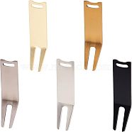 CHGCRAFT 5Pcs 5 Colors Iron Golf Divot Tool, Mixed Color, 75.5x17x1.5~2.5mmmm, Hole: 11.5x3mm, 1pc/color(TOOL-CA0001-10)