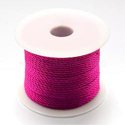 Braided Nylon Thread, Medium Violet Red, 2mm, about 54.68 yards(50m)/roll(NWIR-R026-2.0mm-129)