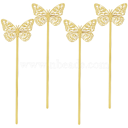 SUNNYCLUE 4Pcs Hollow Out Brass Bookmarks, Butterfly, Golden, 166x50x0.6mm(AJEW-SC0002-82)