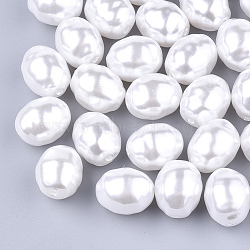Eco-Friendly ABS Plastic Imitation Pearl Beads, High Luster, Oval, Creamy White, 15x12x12mm, Hole: 1.4mm(OACR-T012-08)